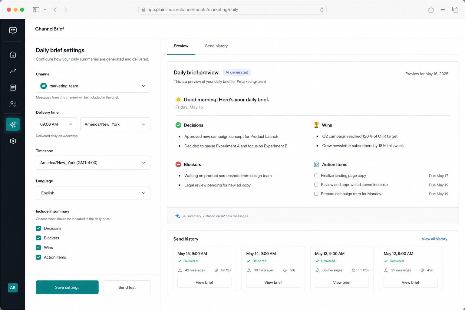RankFade Brief dashboard preview